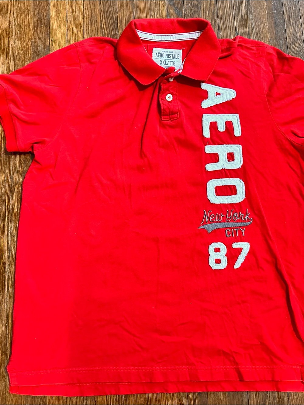 Vintage Y2K Men’s XXL Aeropostale Red Preppy Polo